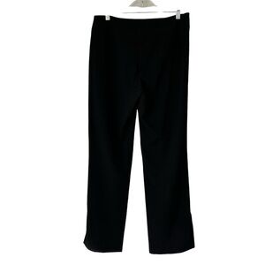 Max Studio Black Flat Front Tuxedo Pants, Velvet Side Stripe, size 8